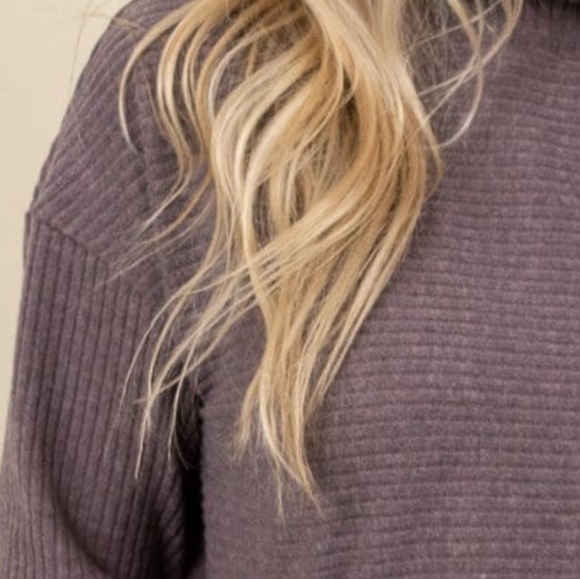 Gentle Fawn Sweaters - Gentle Fawn ribbed mock neck long sleeve